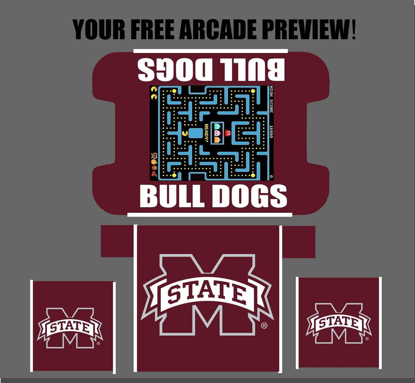 Mississippi BullDogs Cocktail Arcade